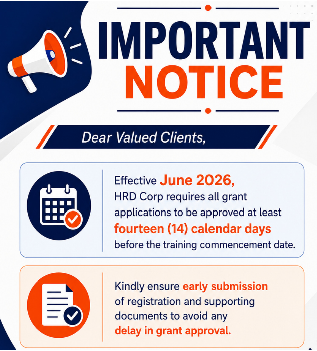 Important notice: HRD Corp grant approval policy from June 2026